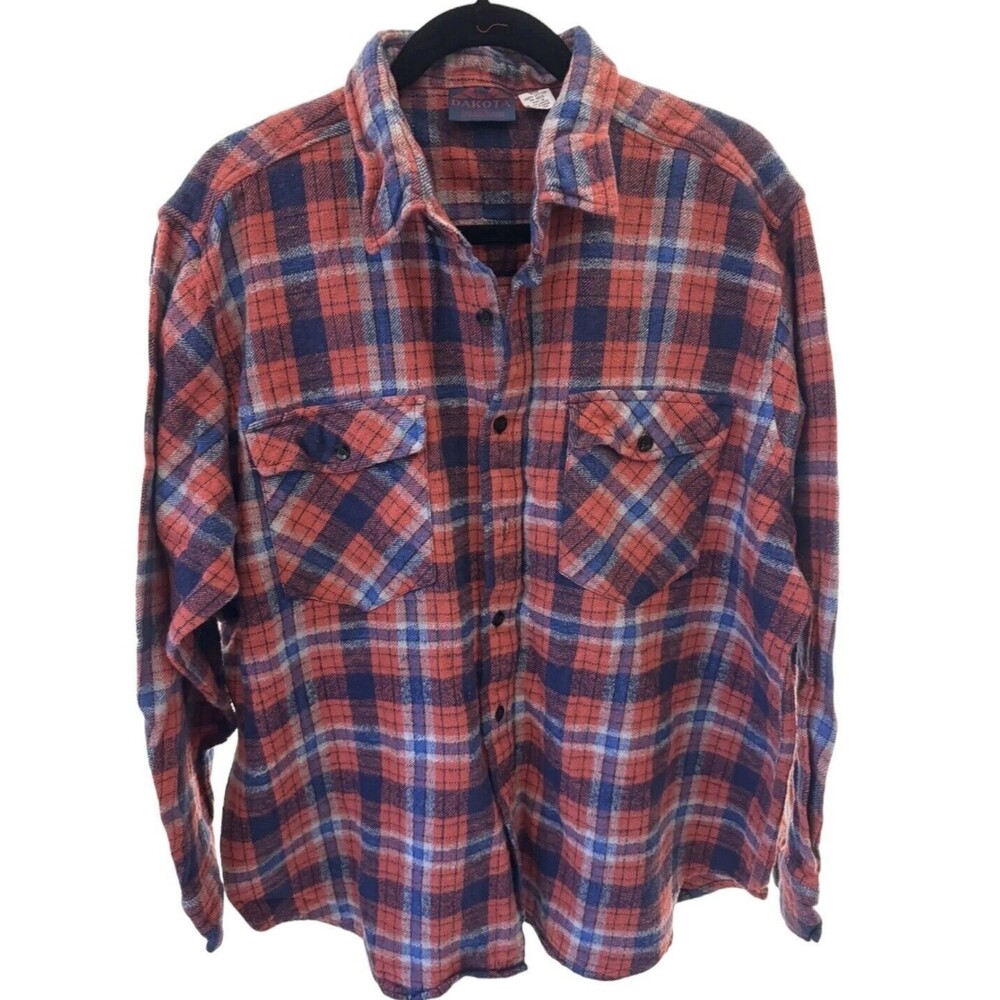 Dakota Heavy Flannel Shirt Shacket Red Buffalo Plaid Lumberjack Men’s 2XL